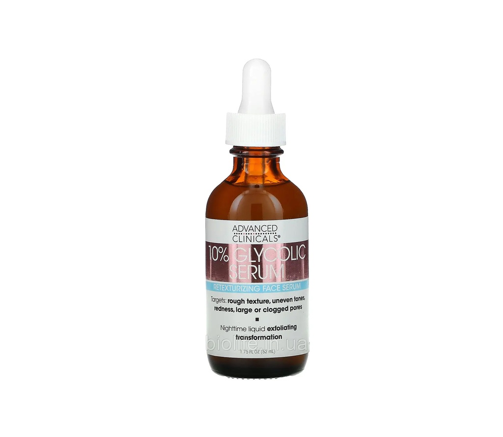 [810400033412] Advanced Clinicals Glycolic Serum 10% 52ml